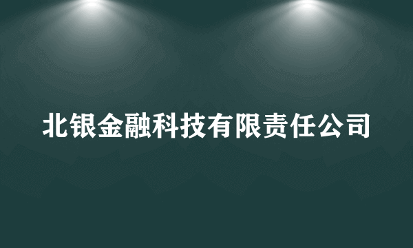 北银金融科技有限责任公司