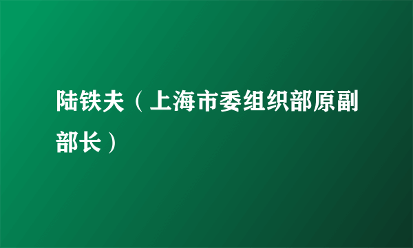 陆铁夫（上海市委组织部原副部长）