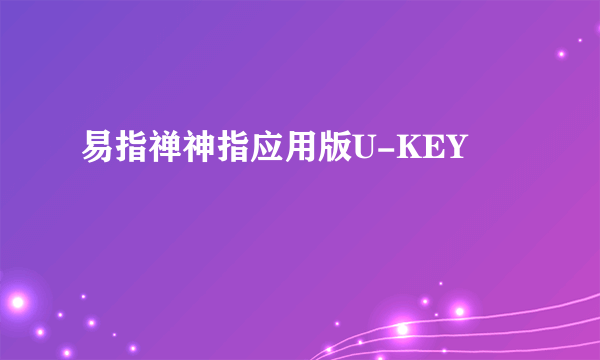 易指禅神指应用版U-KEY