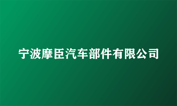 宁波摩臣汽车部件有限公司