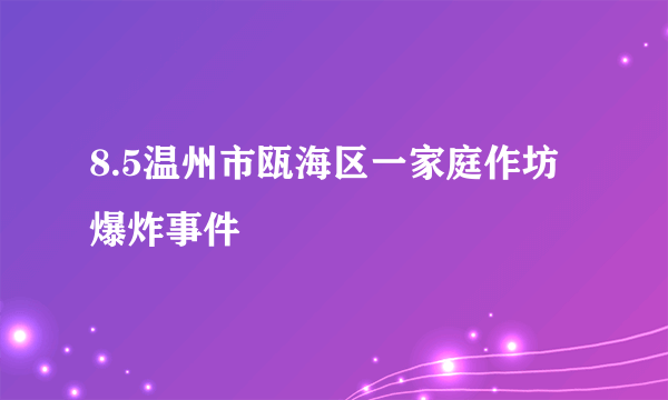 8.5温州市瓯海区一家庭作坊爆炸事件