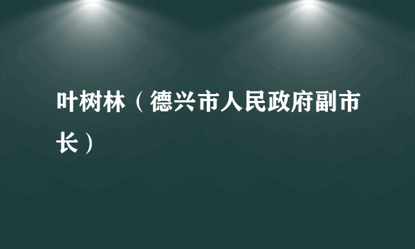 叶树林（德兴市人民政府副市长）