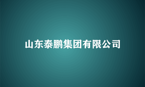 山东泰鹏集团有限公司