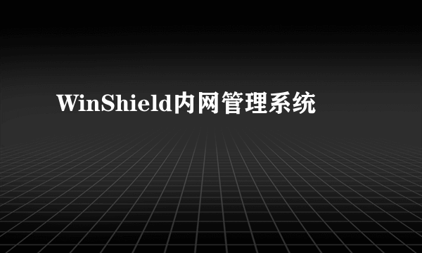 WinShield内网管理系统