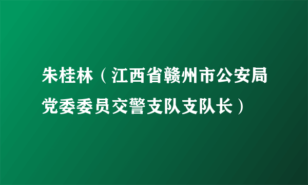 朱桂林（江西省赣州市公安局党委委员交警支队支队长）