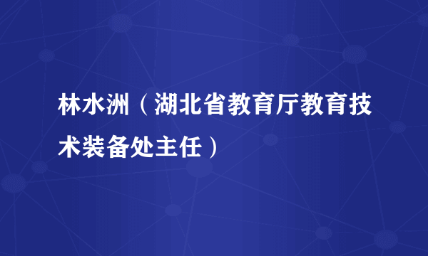 林水洲（湖北省教育厅教育技术装备处主任）