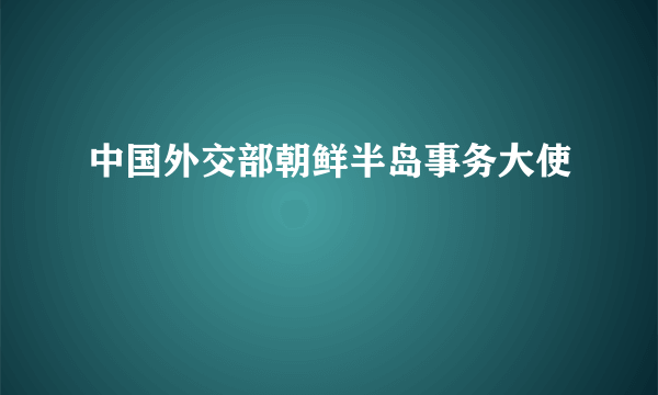 中国外交部朝鲜半岛事务大使