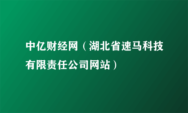 中亿财经网（湖北省速马科技有限责任公司网站）