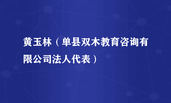 黄玉林（单县双木教育咨询有限公司法人代表）