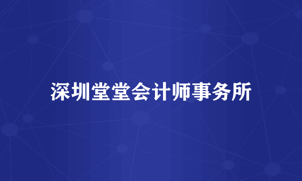 深圳堂堂会计师事务所