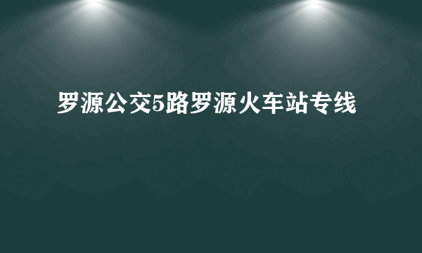 罗源公交5路罗源火车站专线