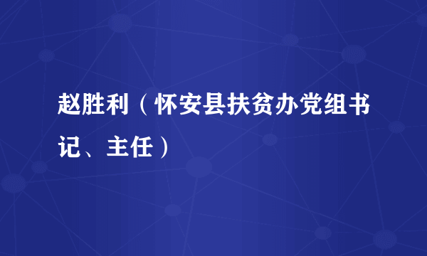 赵胜利（怀安县扶贫办党组书记、主任）