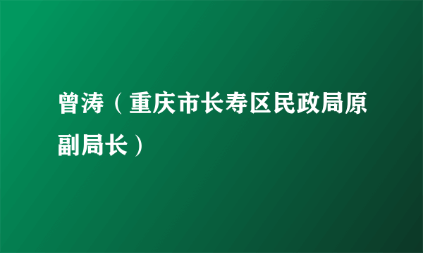 曾涛（重庆市长寿区民政局原副局长）