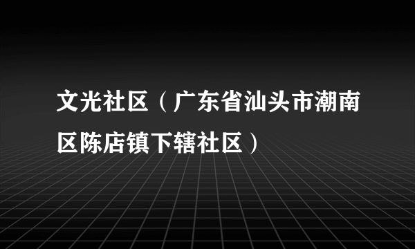 文光社区（广东省汕头市潮南区陈店镇下辖社区）