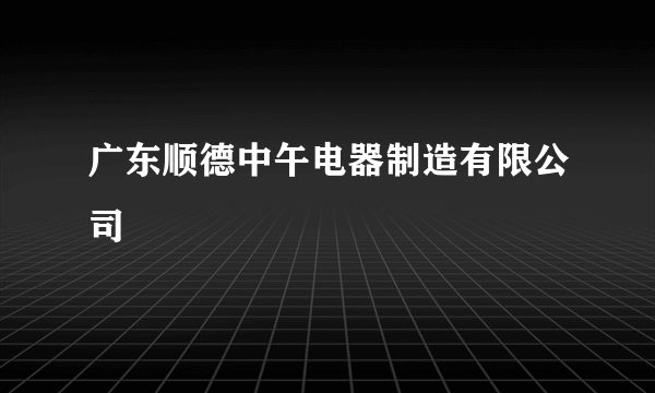 广东顺德中午电器制造有限公司