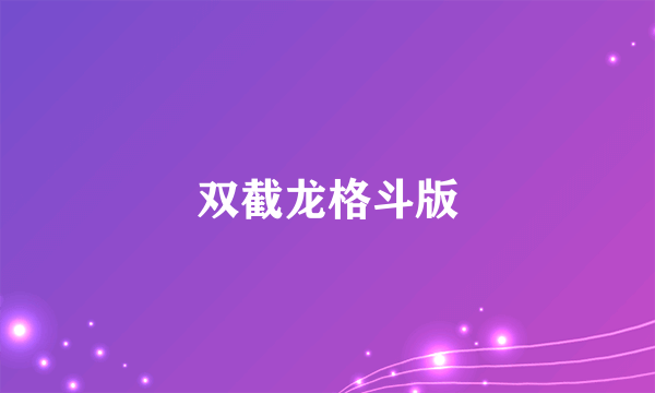 双截龙格斗版