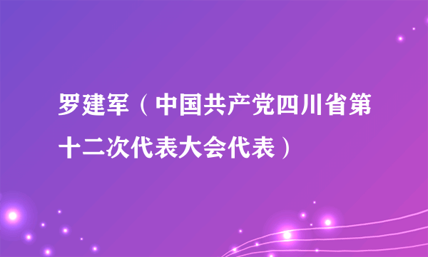 罗建军（中国共产党四川省第十二次代表大会代表）