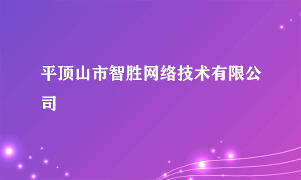 平顶山市智胜网络技术有限公司