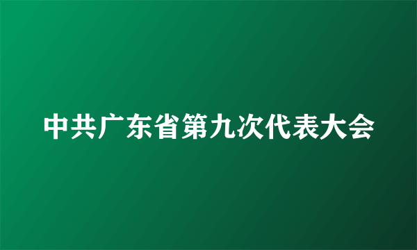 中共广东省第九次代表大会