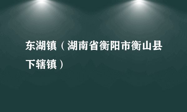 东湖镇（湖南省衡阳市衡山县下辖镇）