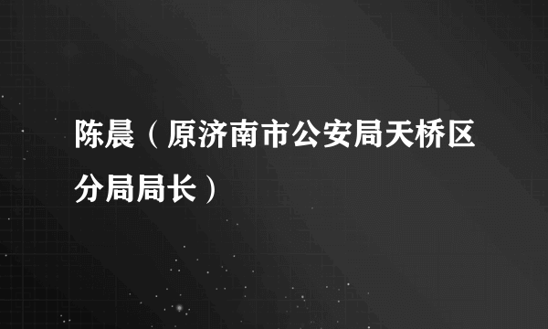 陈晨（原济南市公安局天桥区分局局长）