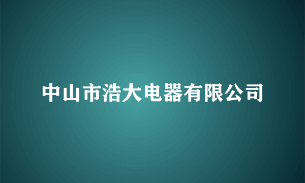 中山市浩大电器有限公司