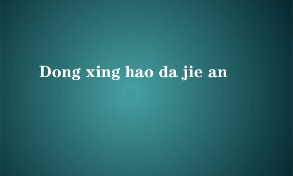 Dong xing hao da jie an