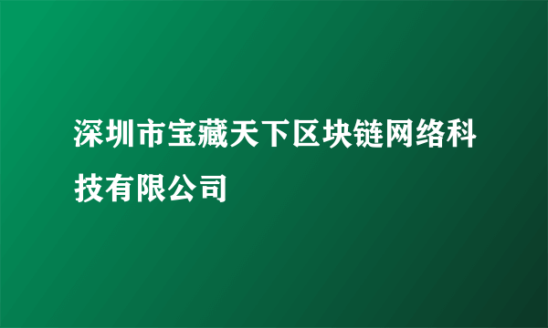 深圳市宝藏天下区块链网络科技有限公司