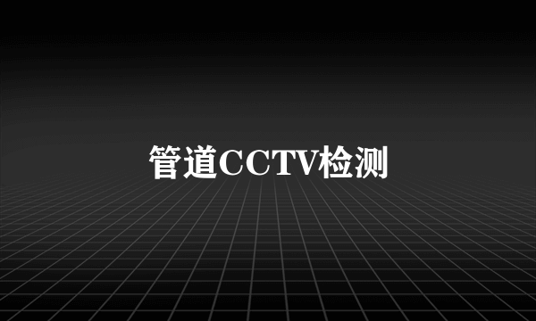 管道CCTV检测