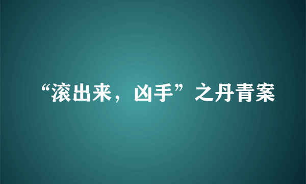 “滚出来，凶手”之丹青案