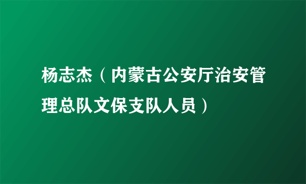 杨志杰（内蒙古公安厅治安管理总队文保支队人员）