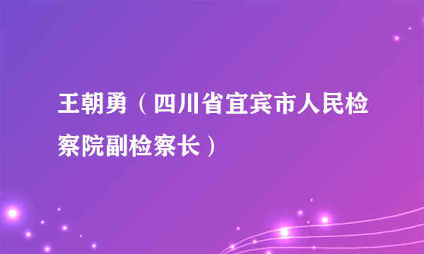 王朝勇（四川省宜宾市人民检察院副检察长）