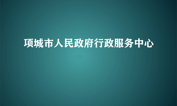 项城市人民政府行政服务中心