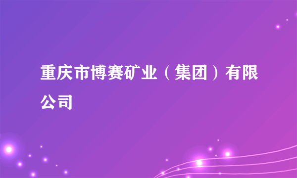 重庆市博赛矿业（集团）有限公司