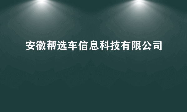 安徽帮选车信息科技有限公司