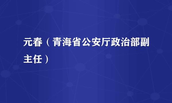 元春（青海省公安厅政治部副主任）