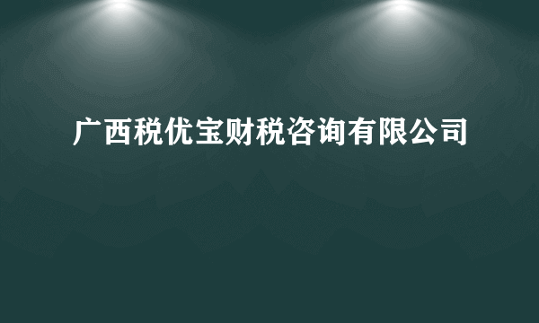 广西税优宝财税咨询有限公司