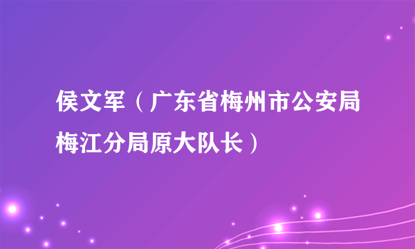 侯文军（广东省梅州市公安局梅江分局原大队长）