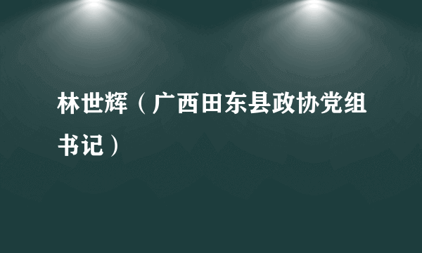 林世辉（广西田东县政协党组书记）