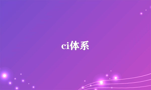 ci体系