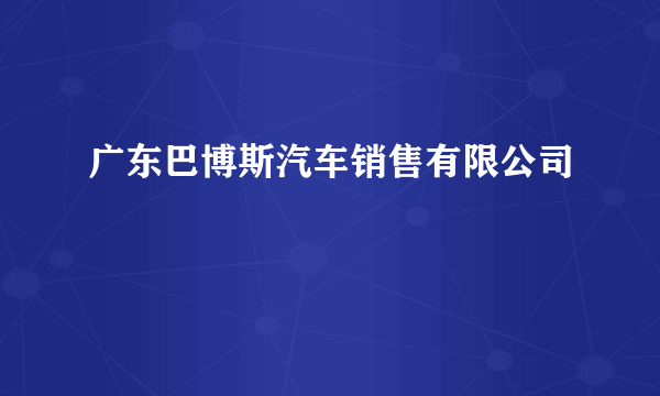 广东巴博斯汽车销售有限公司