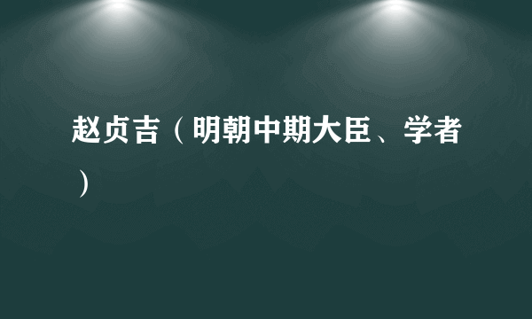 赵贞吉（明朝中期大臣、学者）