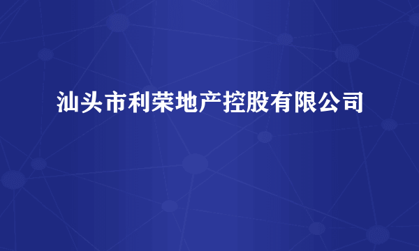 汕头市利荣地产控股有限公司