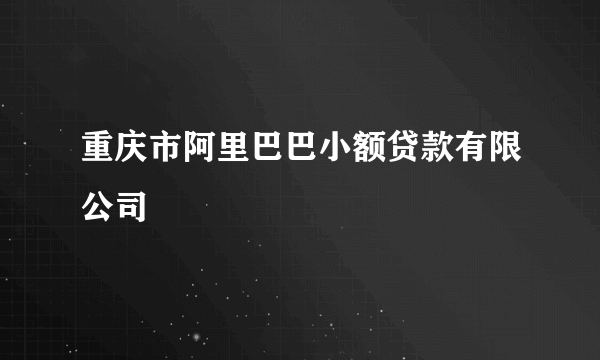 重庆市阿里巴巴小额贷款有限公司