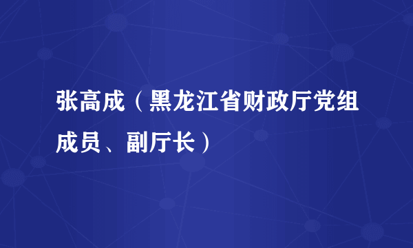 张高成（黑龙江省财政厅党组成员、副厅长）