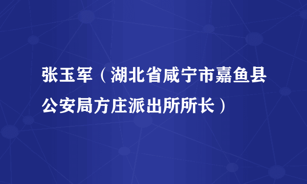 张玉军（湖北省咸宁市嘉鱼县公安局方庄派出所所长）