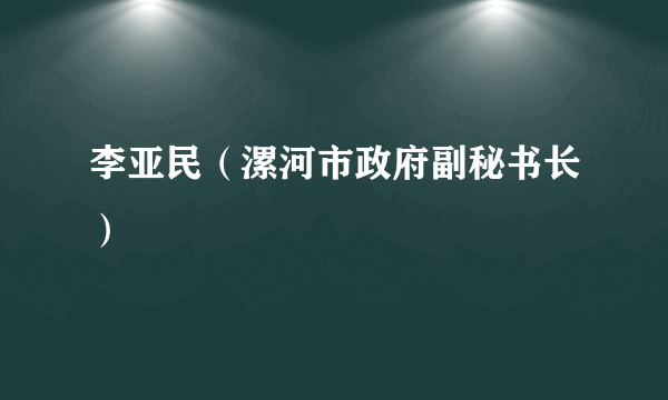 李亚民（漯河市政府副秘书长）