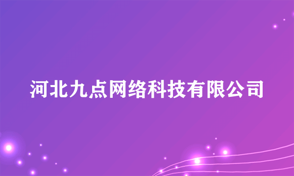 河北九点网络科技有限公司