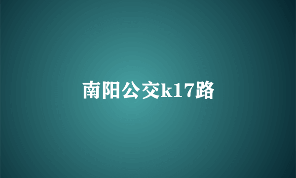 南阳公交k17路