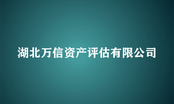 湖北万信资产评估有限公司